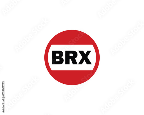 B R X logo design vector template. B R X