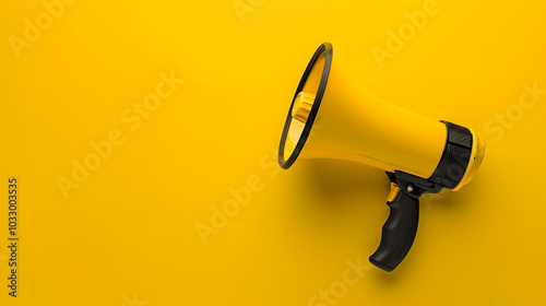 Megaphone Isolated on a Yellow Background.