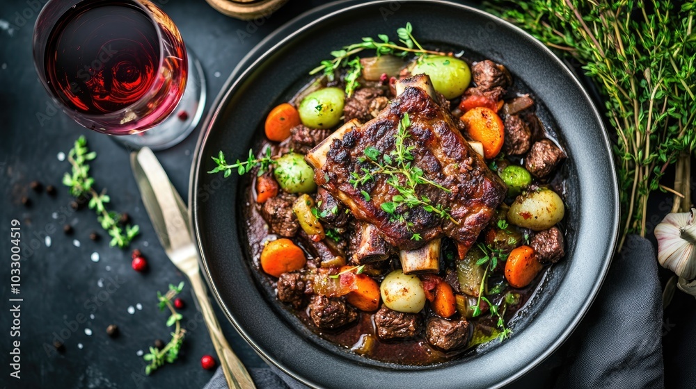 Elegant Beef Bourguignon Dish Presentation Elegant Beef Bourguignon Dish Presentation