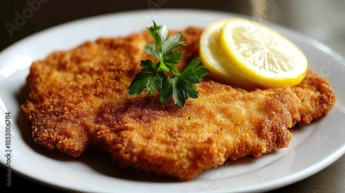 Crispy Cotoletta alla Milanese with Lemon Slice