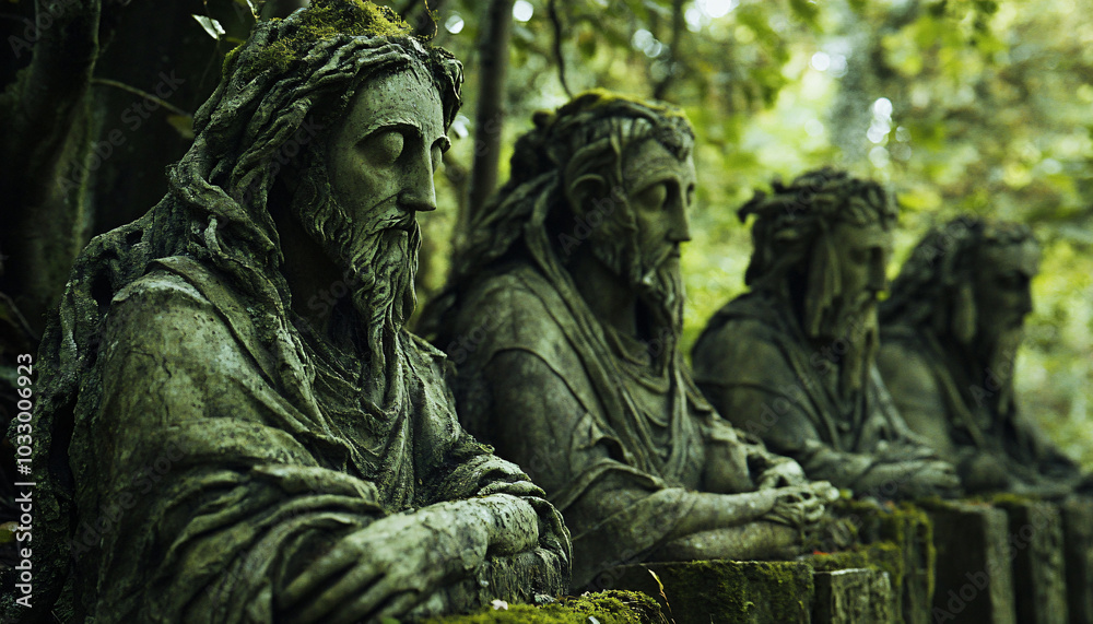 A tranquil forest where towering feathers as tall as trees sway gently in the breeze A tranquil forest where towering feathers as tall as trees sway gently in the breeze