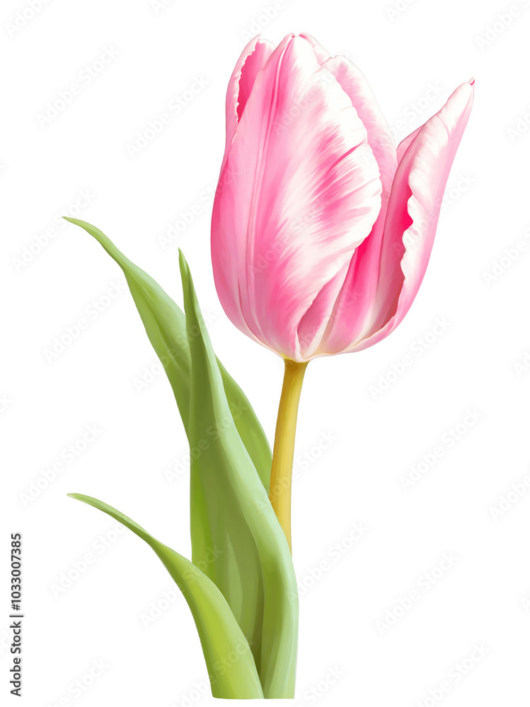 Pink tulip hand drawn paint art illustration painting isolated white background transparent png Pink tulip hand drawn paint art illustration painting isolated white background transparent png