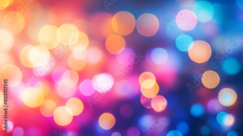 Colorful bokeh light abstract background, vibrant festive atmosphere concept