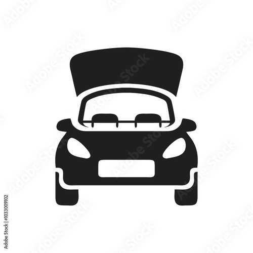 Front view of a compact car icon, Sedan car icon, Side view of a pickup truck icon, Sedan car icon