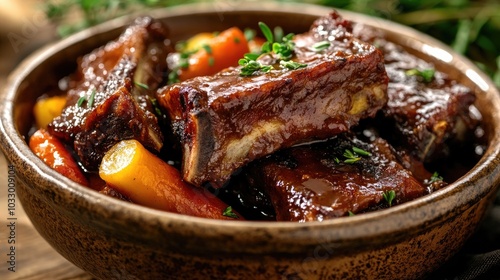 Savory Beef Bourguignon Ribs with Vegetables