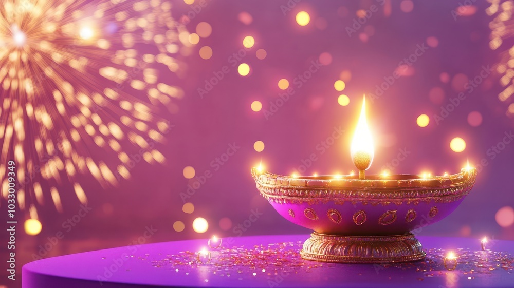 Banner design for diwali festival and podium,Diwali light decoration candle with fireworks,Stage,Product display Showcase design sparkle background,Deepavali,Dipavali,3D podium illustration. Banner design for diwali festival and podium,Diwali light decoration candle with fireworks,Stage,Product display Showcase design sparkle background,Deepavali,Dipavali,3D podium illustration.