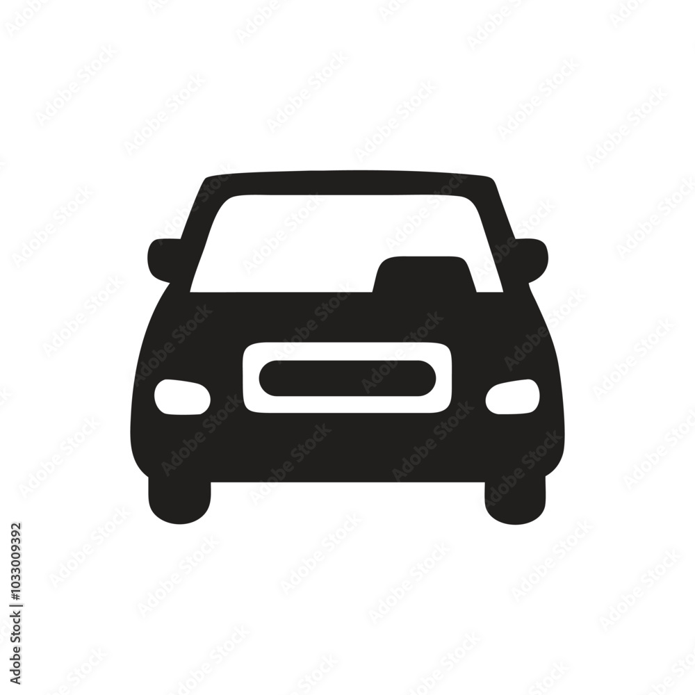 Front view of a compact car icon, Sedan car icon, Side view of a pickup truck icon Front view of a compact car icon, Sedan car icon, Side view of a pickup truck icon