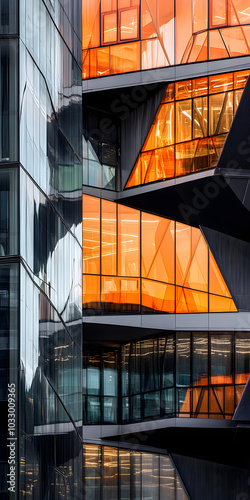 Formas geométricas abstratas representando edifícios modernos