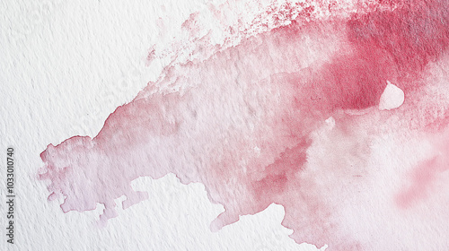 a close-up, top-down view of watercolor texture background: a single pink watercolor wash applied on flat textured paper, texture background