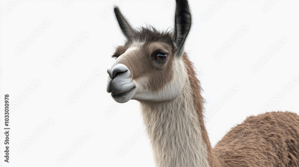 Majestic Alpaca on a Snowy Background Majestic Alpaca on a Snowy Background