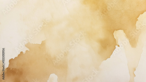a close-up, top-down view of watercolor texture background: a single cream watercolor wash applied on flat textured paper, texture background