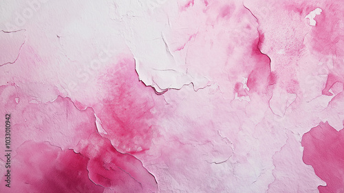 a close-up, top-down view of watercolor texture background: a single pink watercolor wash applied on flat textured paper, texture background