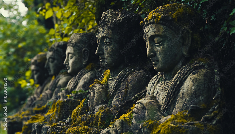 A tranquil forest where towering feathers as tall as trees sway gently in the breeze A tranquil forest where towering feathers as tall as trees sway gently in the breeze