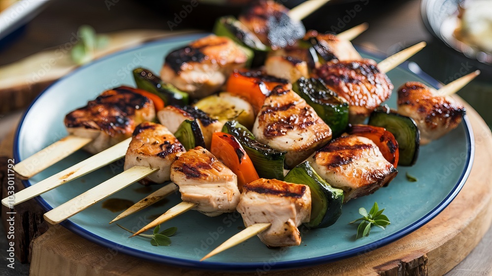 Delicious Grilled Chicken and Vegetable Skewers Perfect for Summer Barbecues