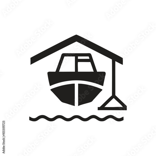 Slika na platnu Boat In Dry-dock Icon, Boat Storage Icon