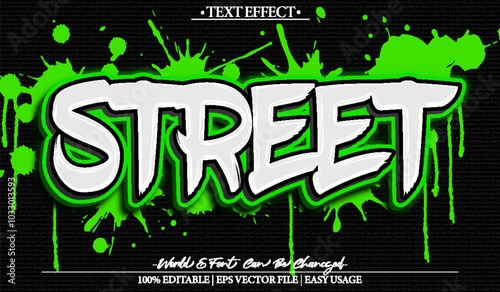 Street Vector Text Effect Editable Alphabet Green Hip Hop Rap