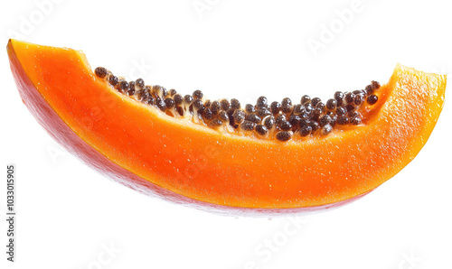 papaya slice on transparent background