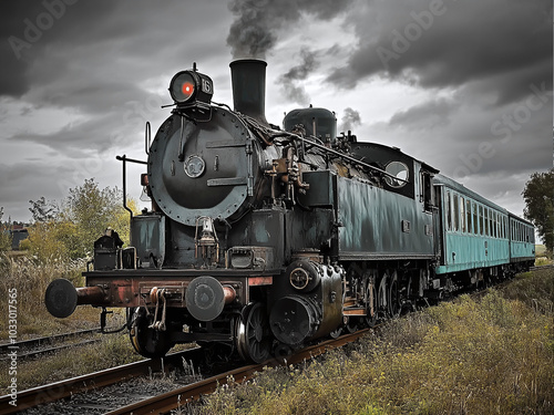vintage steam old train locomotive