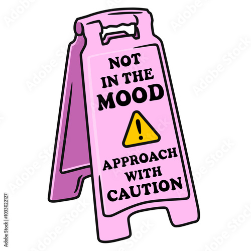 pink caution sign with quotes