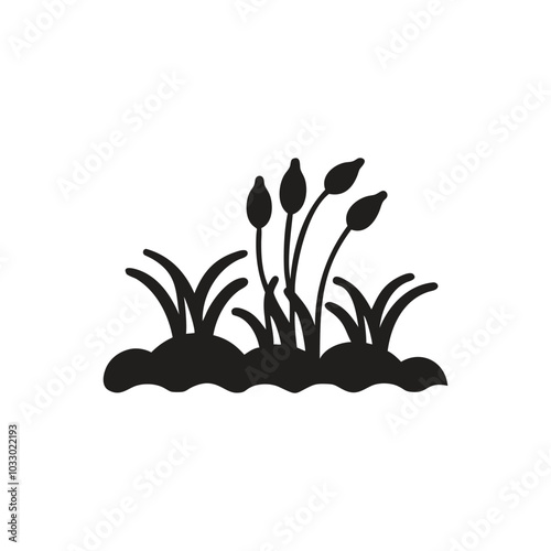 Wetlands Icon, Cattail Wetland Plants Icon