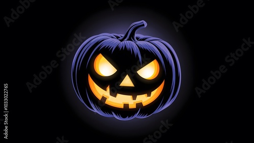 Jack-o-lantern, Halloween pumpkin, Halloween pumpkin on black photo