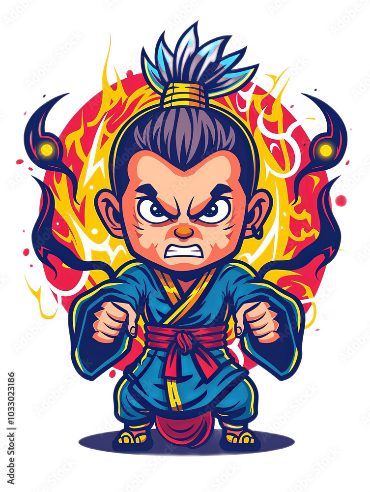 Energetic Cartoon Character in Bold Colors Energetic Cartoon Character in Bold Colors