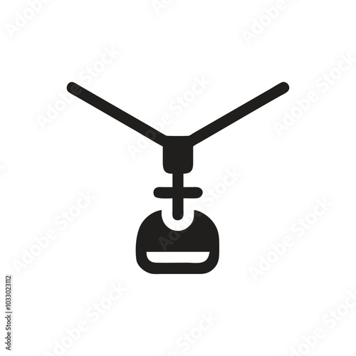 Zip line icon, Person Riding Zipline Icon