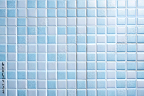 Background of white or blue ceramic tiles with abstract silhouette design