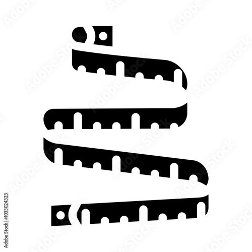 tape measure dressmaking fashion glyph icon vector. tape measure dressmaking fashion sign. isolated symbol illustration