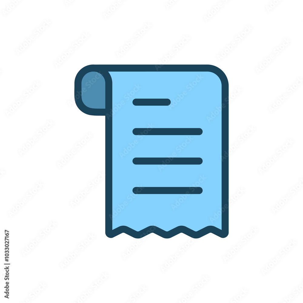 Receipt paper icon. E-commerce and shopping icon Receipt paper icon. E-commerce and shopping icon