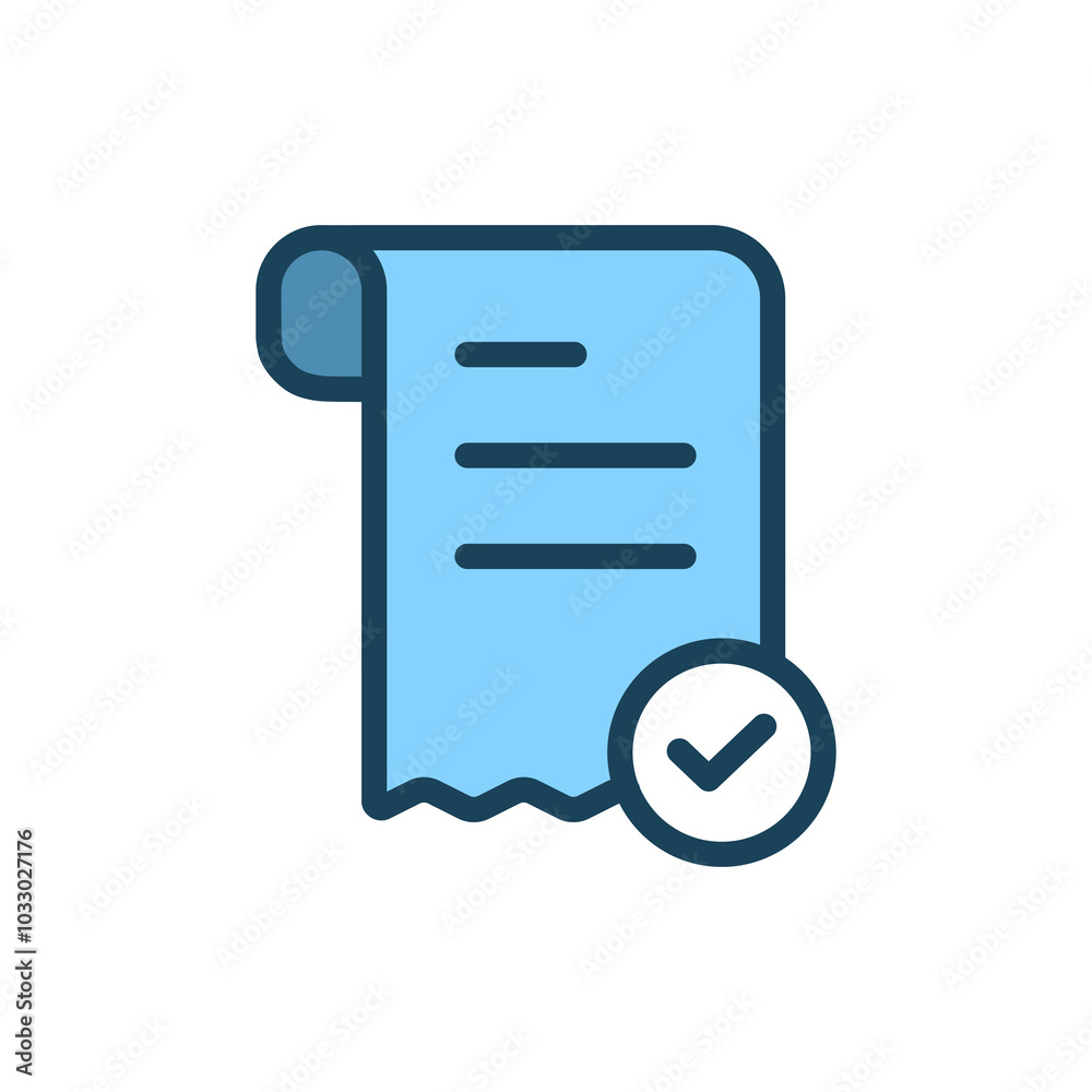 Receipt paper icon. E-commerce and shopping icon Receipt paper icon. E-commerce and shopping icon