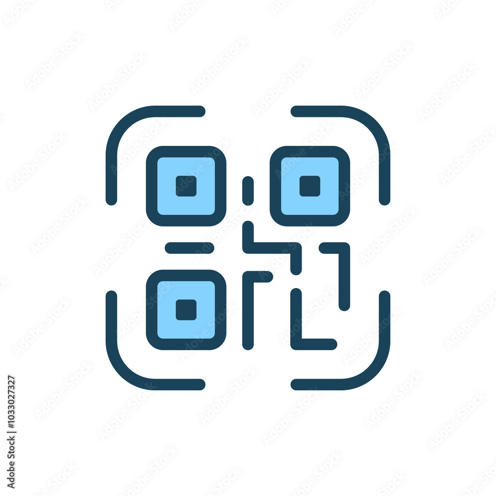 Qr code icon. Qr code symbol. E-commerce and shopping icon Qr code icon. Qr code symbol. E-commerce and shopping icon