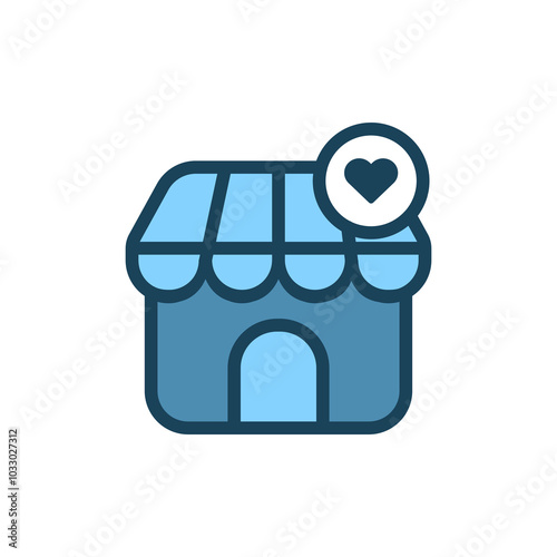 Minimalist outline store icon. E-commerce and shopping icon