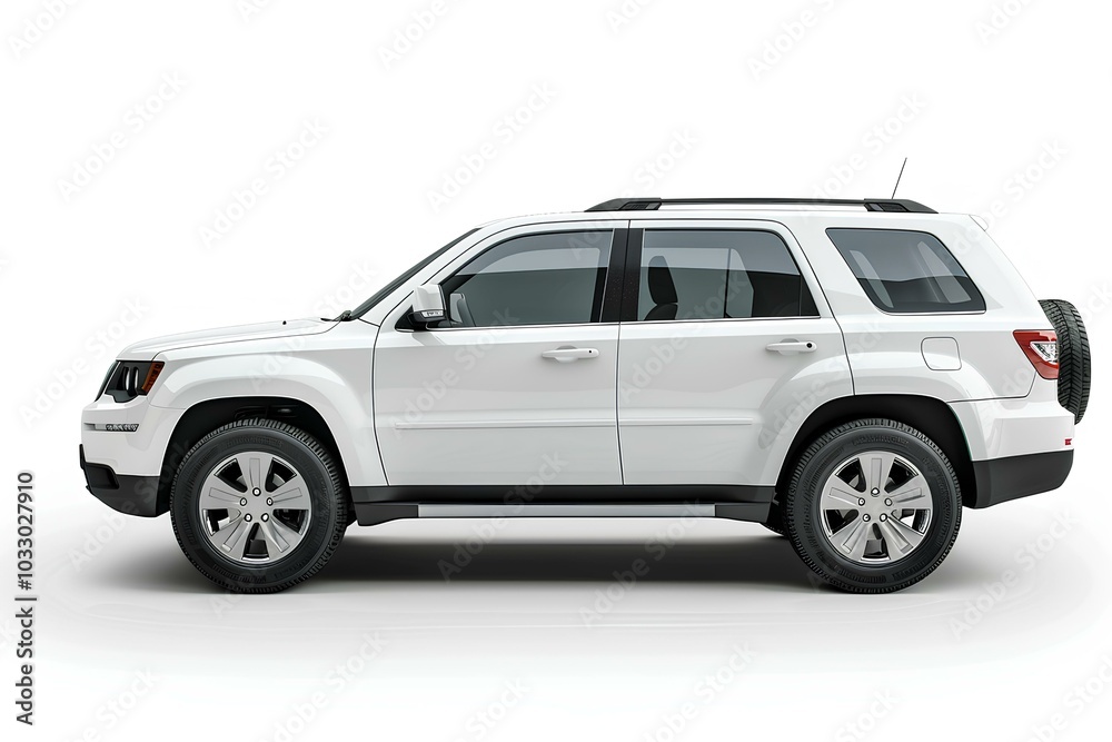 A white suv parked on a white surface A white suv parked on a white surface