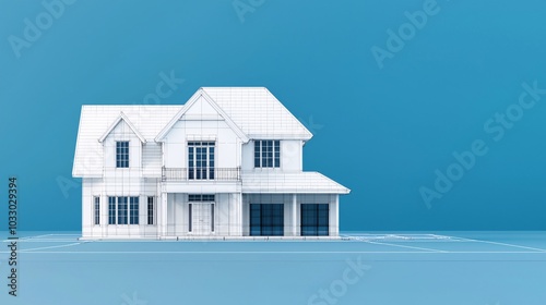 Innovative architectural design a 3d blueprint representation of a modern house for contemporary living and planning