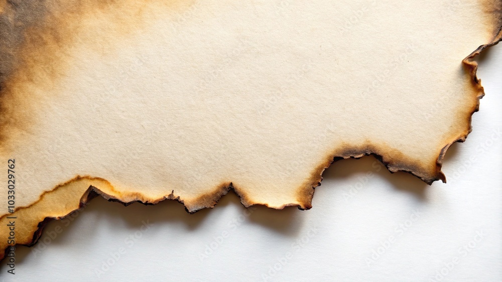 Damaged paper with torn edges and burnt marks Damaged paper with torn edges and burnt marks
