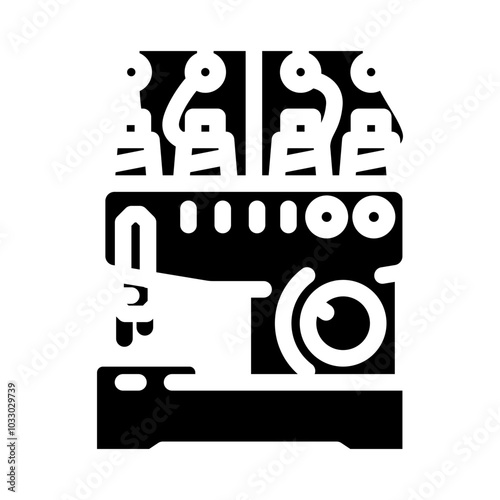 serger machine dressmaking fashion glyph icon vector. serger machine dressmaking fashion sign. isolated symbol illustration