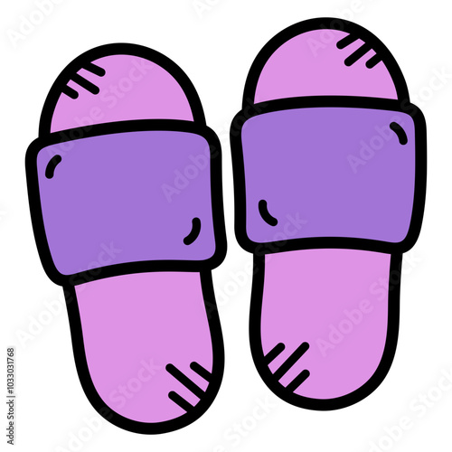 Slippers Doodle Illustration