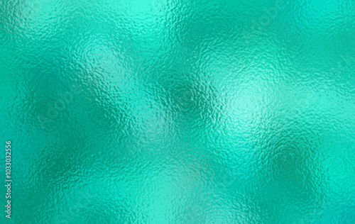 green turquoise Foil Texture Background with Glass Effect or sea green glass texture. Emerald background. Trendy template for holiday designs, birthday. 