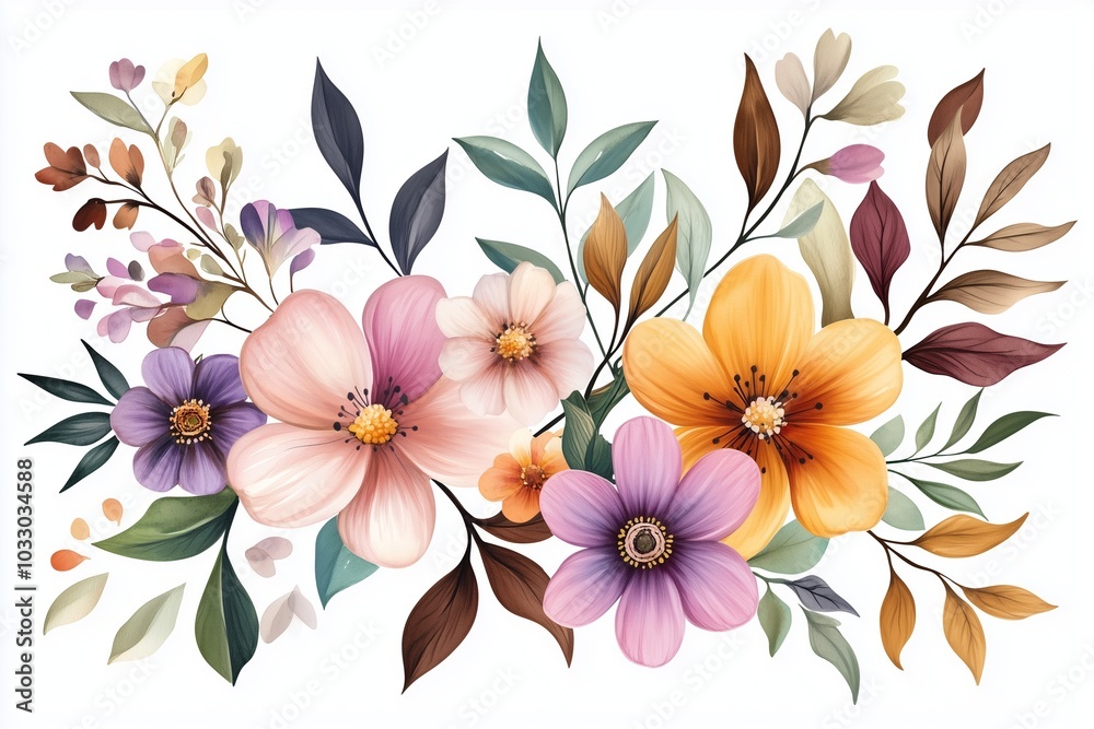 Obraz premium Colorful Floral Garden with Various Wildflowers