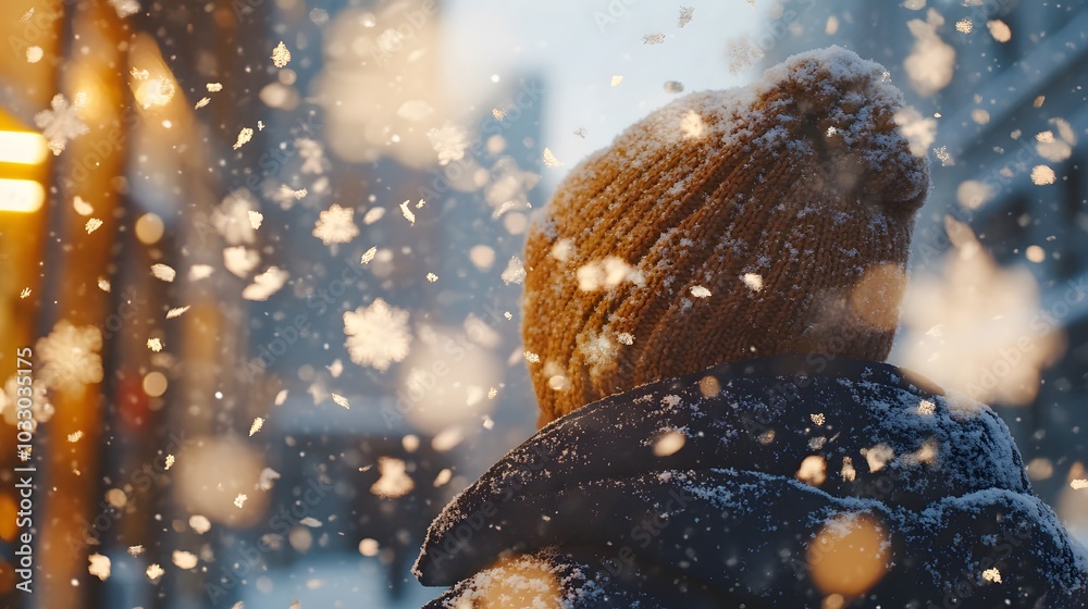 Snow overlay background, Snowfall, snowflakes in different shapes and forms, and people wearing thick jackets Snow overlay background, Snowfall, snowflakes in different shapes and forms, and people wearing thick jackets