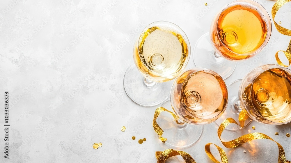 Celebration Glasses With Sparkling Drinks and Decor Celebration Glasses With Sparkling Drinks and Decor
