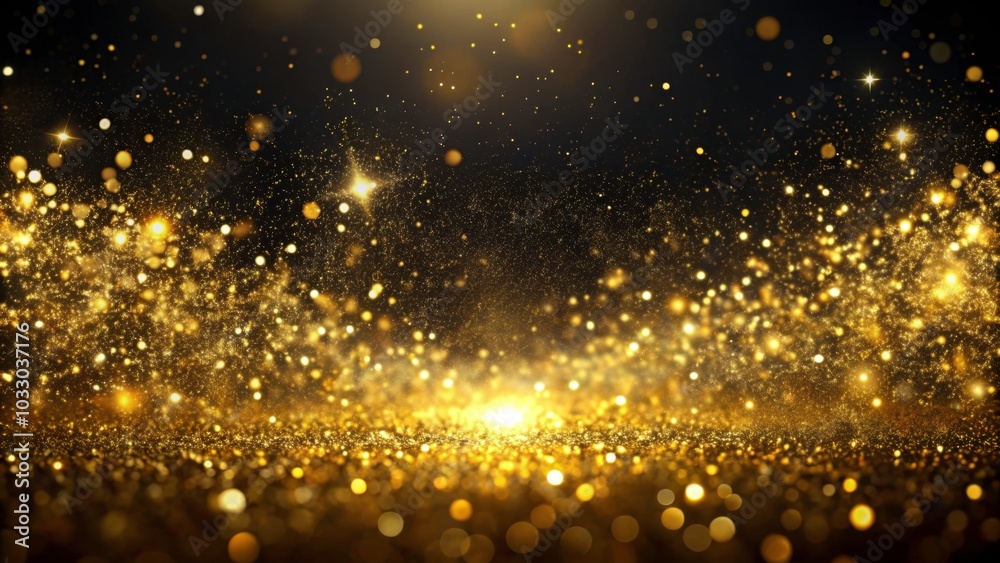 Gold particles shining on black background, gold, particles Gold particles shining on black background, gold, particles
