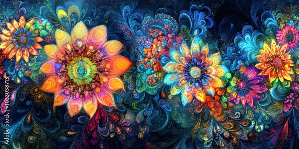 Abstract flower design with vibrant colors. Abstract flower design with vibrant colors.