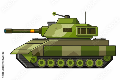 Military tank vector illustration isolated on white background