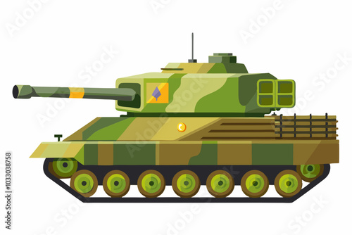 Military tank vector illustration isolated on white background