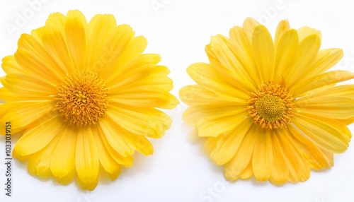 Daisy yellow on white background isolated. Beautiful flower.