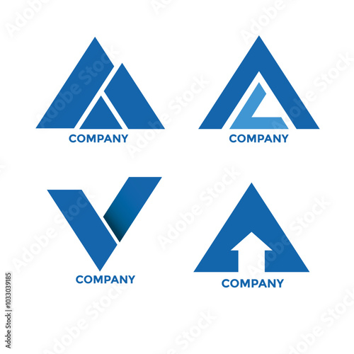 company logo in triangle shape, cool logo for company