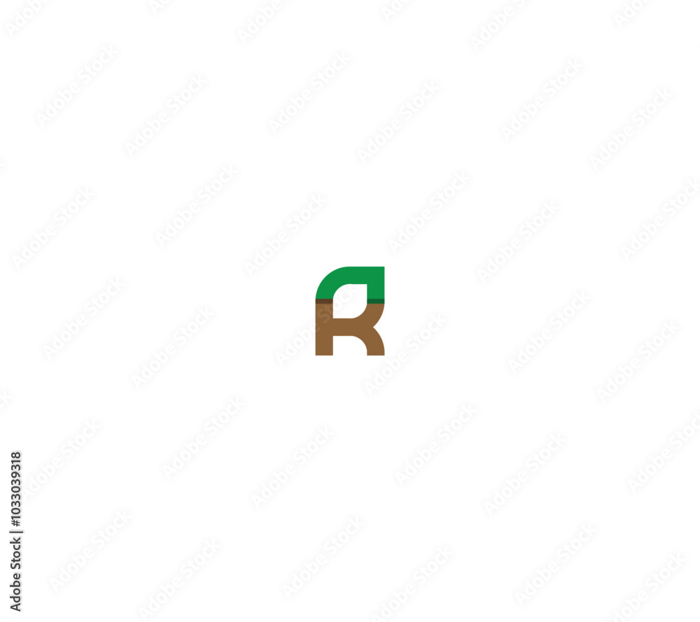 Fototapeta premium Natural letter R or KR logo design with white background. 