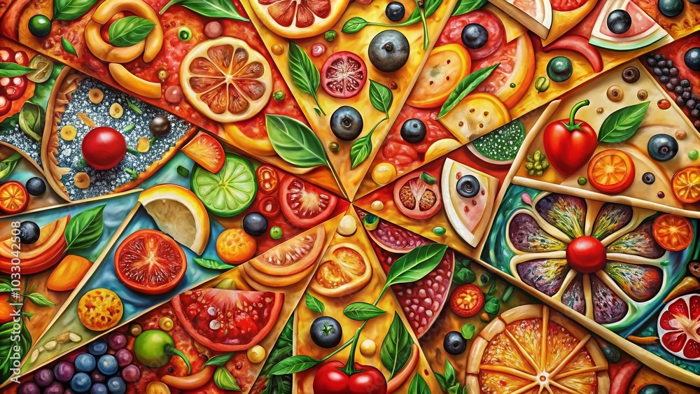 Abstract Pizza Restaurant Artwork - Modern Vector Art for Culinary Spaces Abstract Pizza Restaurant Artwork - Modern Vector Art for Culinary Spaces